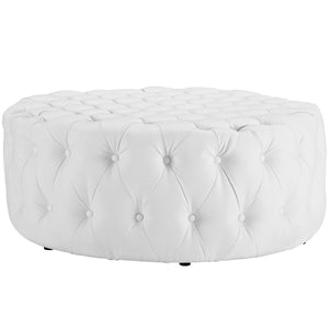 ModwayModway Amour Upholstered Vinyl Ottoman EEI-2224 EEI-2224-WHI- BetterPatio.com