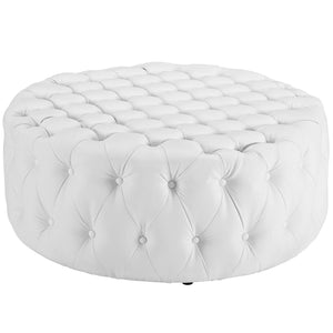 ModwayModway Amour Upholstered Vinyl Ottoman EEI-2224 EEI-2224-WHI- BetterPatio.com