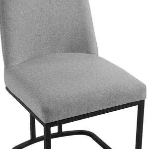 ModwayModway Amplify Sled Base Upholstered Fabric Dining Chairs - Set of 2 EEI-5570 EEI-5570-BLK-LGR- BetterPatio.com