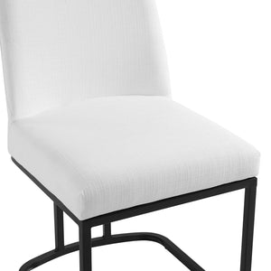 ModwayModway Amplify Sled Base Upholstered Fabric Dining Chairs - Set of 2 EEI-5570 EEI-5570-BLK-WHI- BetterPatio.com