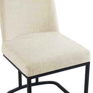 ModwayModway Amplify Sled Base Upholstered Fabric Dining Side Chair EEI-3811 EEI-3811-BLK-BEI- BetterPatio.com