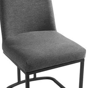 ModwayModway Amplify Sled Base Upholstered Fabric Dining Side Chair EEI-3811 EEI-3811-BLK-CHA- BetterPatio.com