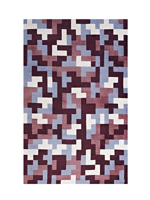 ModwayModway Andela Interlocking Block Mosaic 5x8 Area Rug R-1022-58 R-1022C-58- BetterPatio.com