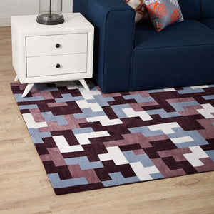 ModwayModway Andela Interlocking Block Mosaic 5x8 Area Rug R-1022-58 R-1022C-58- BetterPatio.com