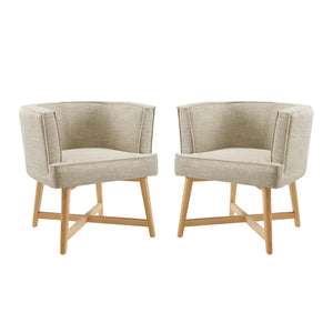 ModwayModway Anders Accent Chair Upholstered Fabric Set of 2 EEI-4424 EEI-4424-BEI- BetterPatio.com