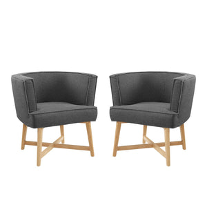 ModwayModway Anders Accent Chair Upholstered Fabric Set of 2 EEI-4424 EEI-4424-GRY- BetterPatio.com