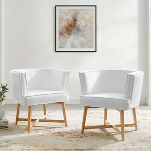 ModwayModway Anders Accent Chair Upholstered Fabric Set of 2 EEI-4424 EEI-4424-WHI- BetterPatio.com