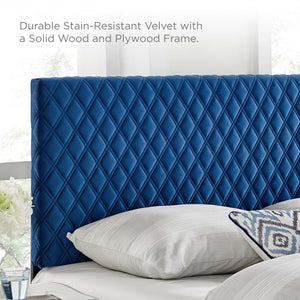 ModwayModway Angela Twin Performance Velvet Headboard MOD-6209 MOD-6209-NAV- BetterPatio.com