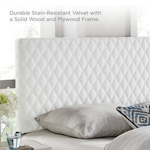 ModwayModway Angela Twin Performance Velvet Headboard MOD-6209 MOD-6209-WHI- BetterPatio.com