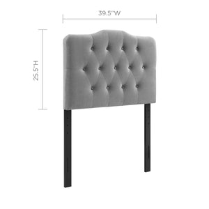 ModwayModway Annabel Twin Diamond Tufted Performance Velvet Headboard MOD-6126 MOD-6126-GRY- BetterPatio.com