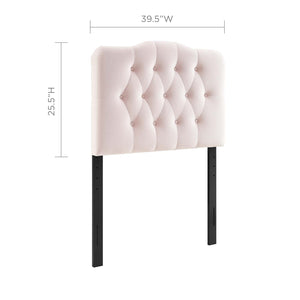 ModwayModway Annabel Twin Diamond Tufted Performance Velvet Headboard MOD-6126 MOD-6126-PNK- BetterPatio.com