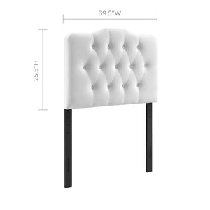 ModwayModway Annabel Twin Diamond Tufted Performance Velvet Headboard MOD-6126 MOD-6126-WHI- BetterPatio.com