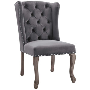 ModwayModway Apprise French Vintage Dining Performance Velvet Side Chair EEI-3367 EEI-3367-GRY- BetterPatio.com