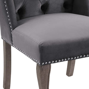 ModwayModway Apprise French Vintage Dining Performance Velvet Side Chair EEI-3367 EEI-3367-GRY- BetterPatio.com