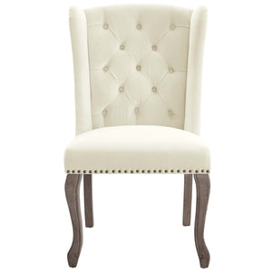 ModwayModway Apprise French Vintage Dining Performance Velvet Side Chair EEI-3367 EEI-3367-IVO- BetterPatio.com