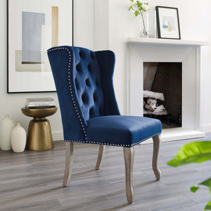 ModwayModway Apprise French Vintage Dining Performance Velvet Side Chair EEI-3367 EEI-3367-NAV- BetterPatio.com