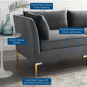 ModwayModway Ardent 4-Piece Performance Velvet Sectional Sofa EEI-4270 EEI-4270-GRY- BetterPatio.com