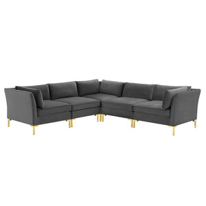 ModwayModway Ardent 5-Piece Performance Velvet Sectional Sofa EEI-4275 EEI-4275-GRY- BetterPatio.com