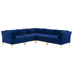 ModwayModway Ardent 5-Piece Performance Velvet Sectional Sofa EEI-4275 EEI-4275-NAV- BetterPatio.com