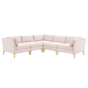 ModwayModway Ardent 5-Piece Performance Velvet Sectional Sofa EEI-4275 EEI-4275-PNK- BetterPatio.com