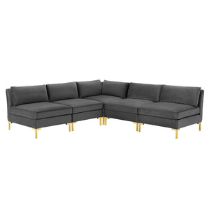 ModwayModway Ardent 5-Piece Performance Velvet Sectional Sofa EEI-4276 EEI-4276-GRY- BetterPatio.com