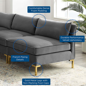 ModwayModway Ardent 5-Piece Performance Velvet Sectional Sofa EEI-4276 EEI-4276-GRY- BetterPatio.com