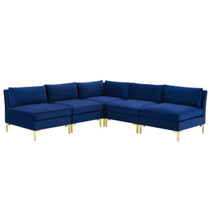 ModwayModway Ardent 5-Piece Performance Velvet Sectional Sofa EEI-4276 EEI-4276-NAV- BetterPatio.com