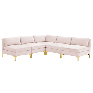 ModwayModway Ardent 5-Piece Performance Velvet Sectional Sofa EEI-4276 EEI-4276-PNK- BetterPatio.com