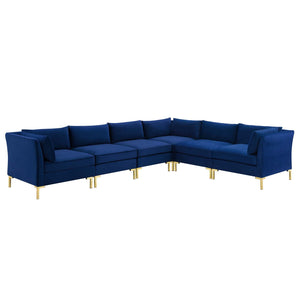 ModwayModway Ardent 6-Piece Performance Velvet Sectional Sofa EEI-4277 EEI-4277-NAV- BetterPatio.com