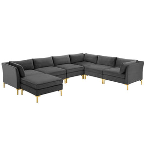 ModwayModway Ardent 7-Piece Performance Velvet Sectional Sofa EEI-4278 EEI-4278-GRY- BetterPatio.com