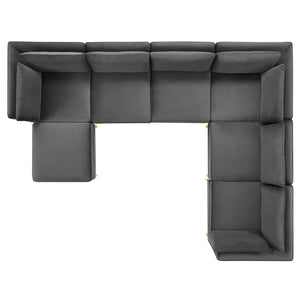 ModwayModway Ardent 7-Piece Performance Velvet Sectional Sofa EEI-4278 EEI-4278-GRY- BetterPatio.com