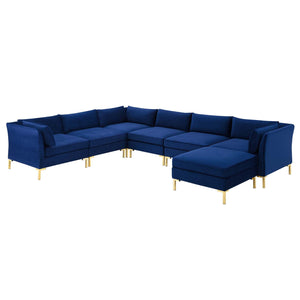 ModwayModway Ardent 7-Piece Performance Velvet Sectional Sofa EEI-4278 EEI-4278-NAV- BetterPatio.com