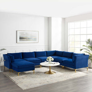 ModwayModway Ardent 7-Piece Performance Velvet Sectional Sofa EEI-4278 EEI-4278-NAV- BetterPatio.com