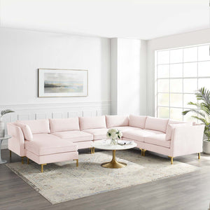 ModwayModway Ardent 7-Piece Performance Velvet Sectional Sofa EEI-4278 EEI-4278-PNK- BetterPatio.com