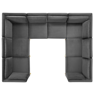 ModwayModway Ardent 8-Piece Performance Velvet Sectional Sofa EEI-4279 EEI-4279-GRY- BetterPatio.com