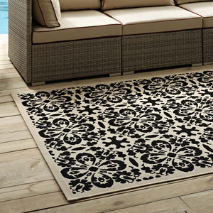 ModwayModway Ariana Vintage Floral Trellis 5x8 Indoor and Outdoor Area Rug R-1142-58 R-1142E-58- BetterPatio.com