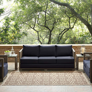 ModwayModway Ariana Vintage Floral Trellis 9x12 Indoor and Outdoor Area Rug R-1142-912 R-1142A-912- BetterPatio.com