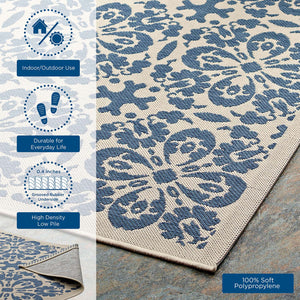 ModwayModway Ariana Vintage Floral Trellis 9x12 Indoor and Outdoor Area Rug R-1142-912 R-1142C-912- BetterPatio.com