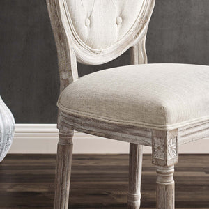 ModwayModway Arise Vintage French Upholstered Fabric Dining Side Chair EEI-2795 EEI-2795-BEI- BetterPatio.com
