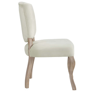 ModwayModway Array Vintage French Performance Velvet Dining Side Chair EEI-2880 EEI-2880-IVO- BetterPatio.com