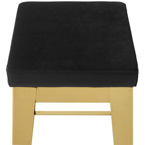 ModwayModway Arrive Gold Stainless Steel Performance Velvet Bar Stool EEI-3268 EEI-3268-GLD-BLK- BetterPatio.com