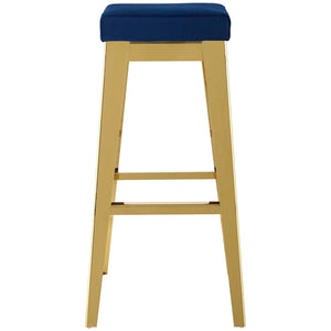 ModwayModway Arrive Gold Stainless Steel Performance Velvet Bar Stool EEI-3268 EEI-3268-GLD-NAV- BetterPatio.com