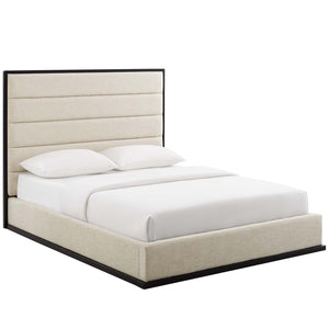 ModwayModway Ashland Queen Upholstered Linen Fabric Platform Bed MOD-6046 MOD-6046-BEI- BetterPatio.com