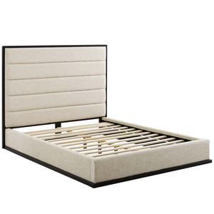 ModwayModway Ashland Queen Upholstered Linen Fabric Platform Bed MOD-6046 MOD-6046-BEI- BetterPatio.com