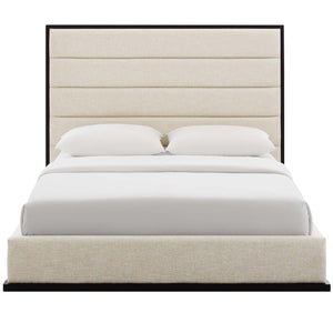 ModwayModway Ashland Queen Upholstered Linen Fabric Platform Bed MOD-6046 MOD-6046-BEI- BetterPatio.com