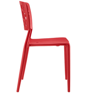 ModwayModway Astro Dining Side Chair EEI-1706 EEI-1706-RED- BetterPatio.com