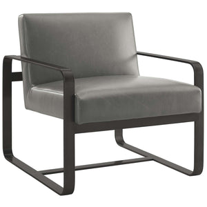 ModwayModway Astute Faux Leather Armchair EEI-3072 EEI-3072-GRY- BetterPatio.com