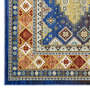 ModwayModway Atzi Distressed Southwestern Diamond Floral 4x6 Area Rug R-1117-46 R-1117A-46- BetterPatio.com