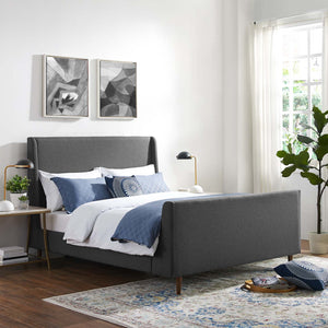 ModwayModway Aubree Queen Upholstered Fabric Sleigh Platform Bed MOD-5824 MOD-5824-GRY- BetterPatio.com