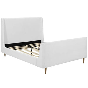 ModwayModway Aubree Queen Upholstered Fabric Sleigh Platform Bed MOD-5824 MOD-5824-WHI- BetterPatio.com